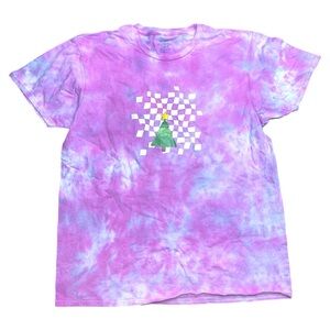 Gildan Ice Dyed Holiday Tree Tshirt XLarge